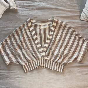 Urban Outfitters Striped V-Neck Top